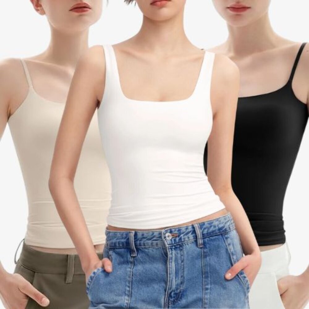 PUMIEY BUNDLE Black and Cream Tank Top Trio Size Small  51663